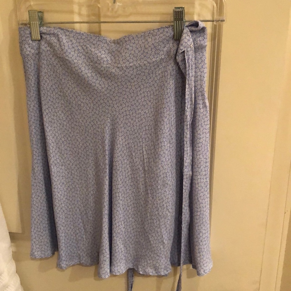 Blue wrap flowered skirt